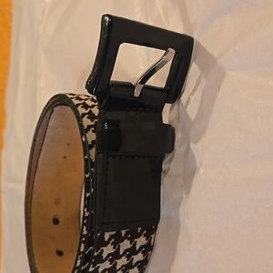 Vince Camuto Black and White Pony Hair Leather Belt size L